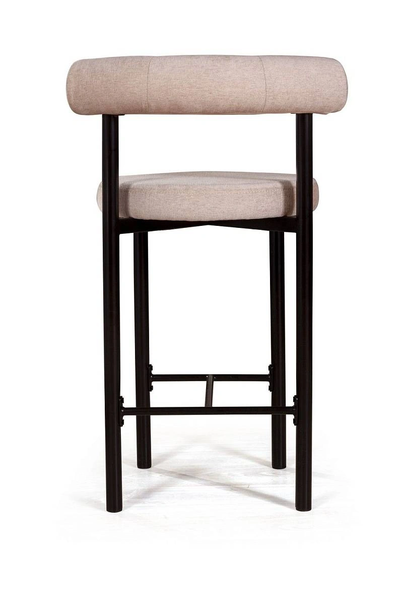 Стул полубарный Biggi, шенилл Puffy beige / опоры черные изображение Стул полубарный Biggi, шенилл Puffy beige / опоры черные фото