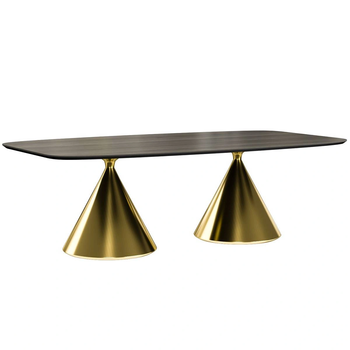 Стол овальный AXIS 200, шпон / опора золото изображение Стол овальный AXIS 200, шпон / опора золото фото