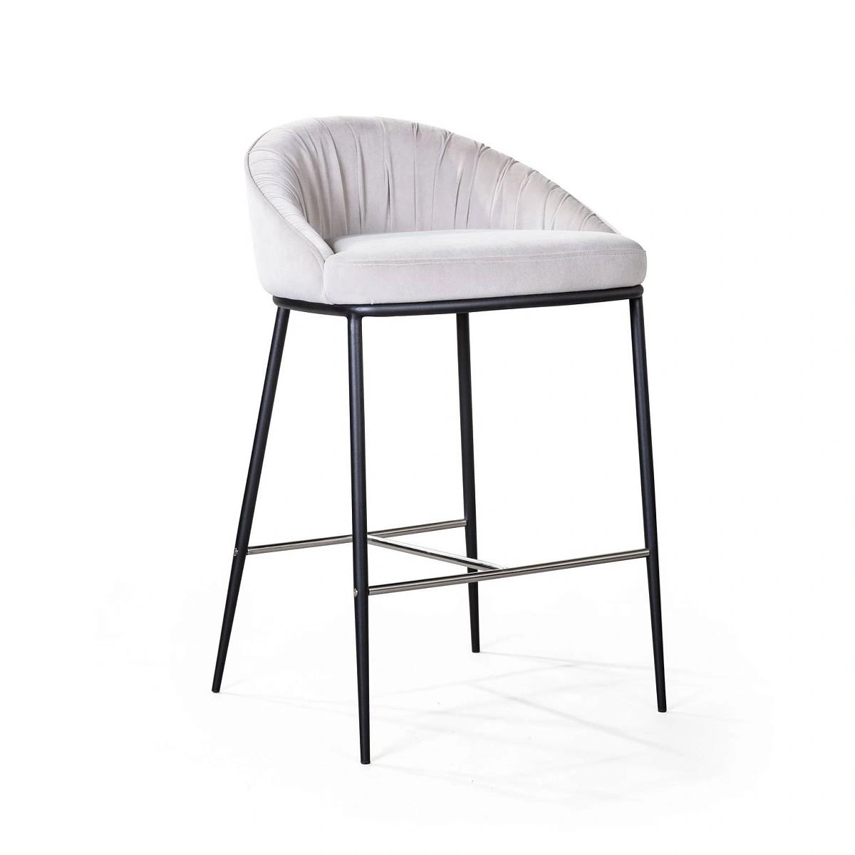 Стул полубарный Barkley, микровелюр серый изображение Стул полубарный Barkley, микровелюр серый фото