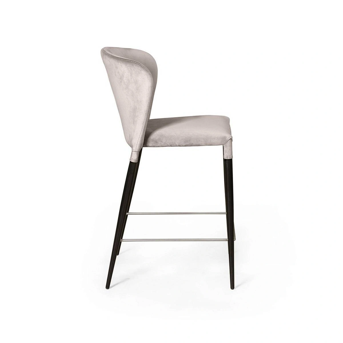 Стул полубарный Albert, бархат пепельно-бежевый 25 /опора конус фото
