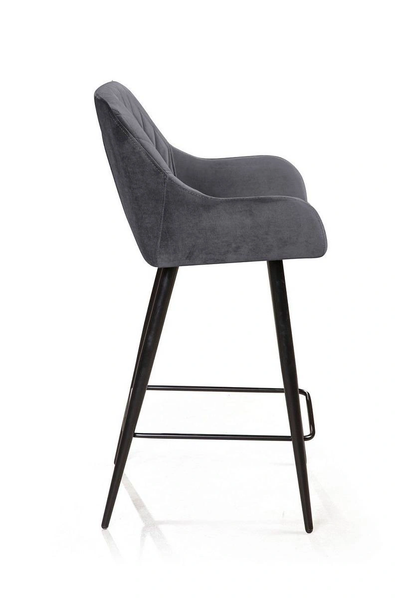 Стул полубарный Robert поворотный 360 градусов, бархат серый 27 изображение Стул полубарный Robert поворотный 360 градусов, бархат серый 27 фото