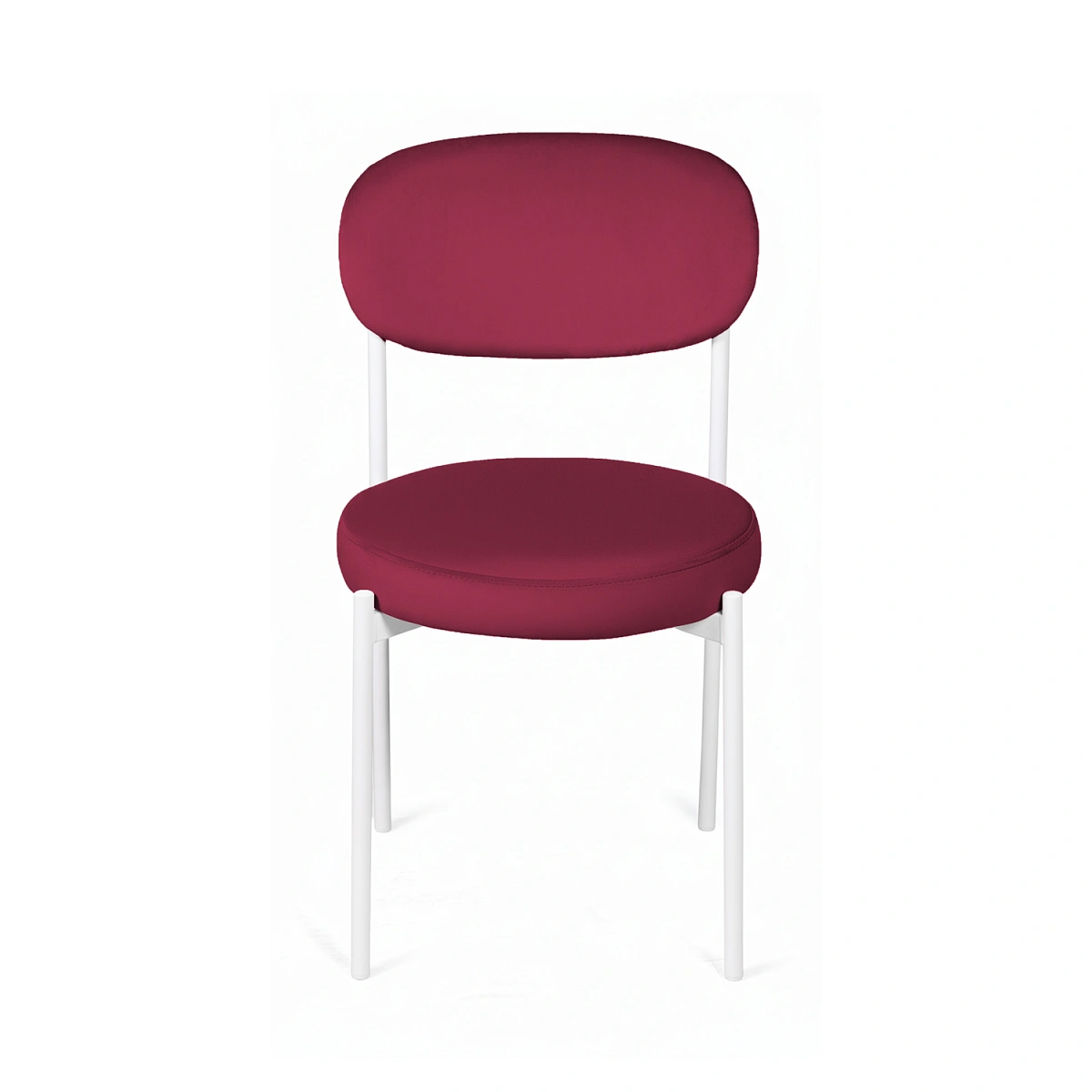 Стул Мейсон, комплект (4 шт), бархат винно-красный 16 / опоры белые фото