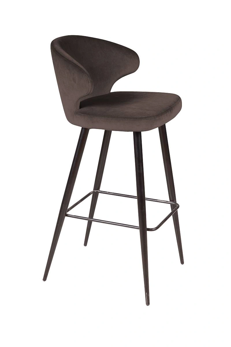 Стул барный Richard, бархат коричневый 12 фото