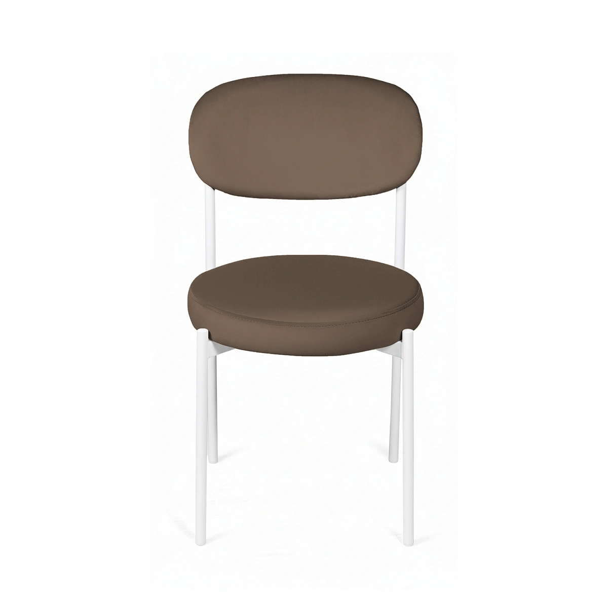 Стул Мейсон, комплект (4 шт), велюр Frost chocolate / опоры белые фото