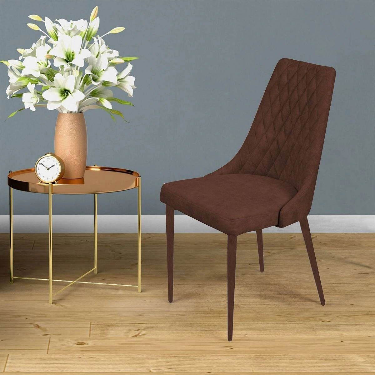 Стул CONNOR LUXE, бархат коричневый 12/конус изображение Стул CONNOR LUXE, бархат коричневый 12/конус фото