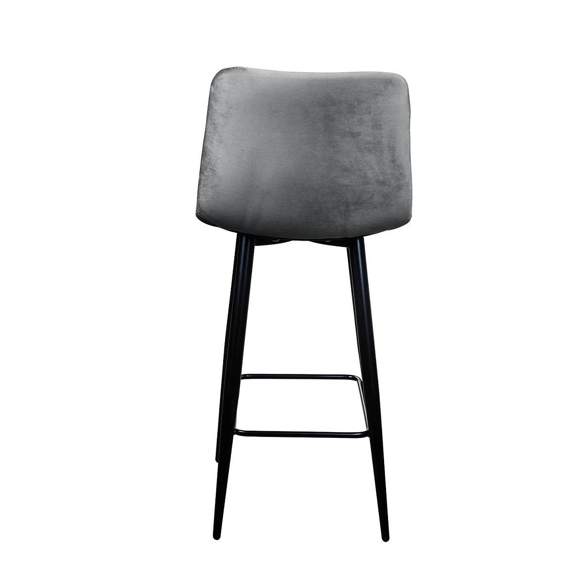 Стул полубарный UNO, комплект (2 шт), бархат светло-серый 26/ чёрный конус изображение Стул полубарный UNO, комплект (2 шт), бархат светло-серый 26/ чёрный конус фото