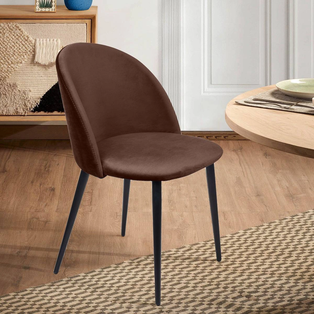 Стул Thomas, бархат коричневый 12 фото