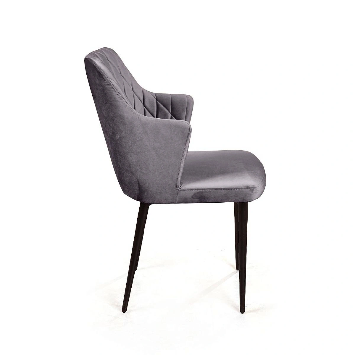 Стул с подлокотниками Hunt ромб, комплект (4шт), бархат серый 27 / чёрный конус изображение Стул с подлокотниками Hunt ромб, комплект (4шт), бархат серый 27 / чёрный конус фото