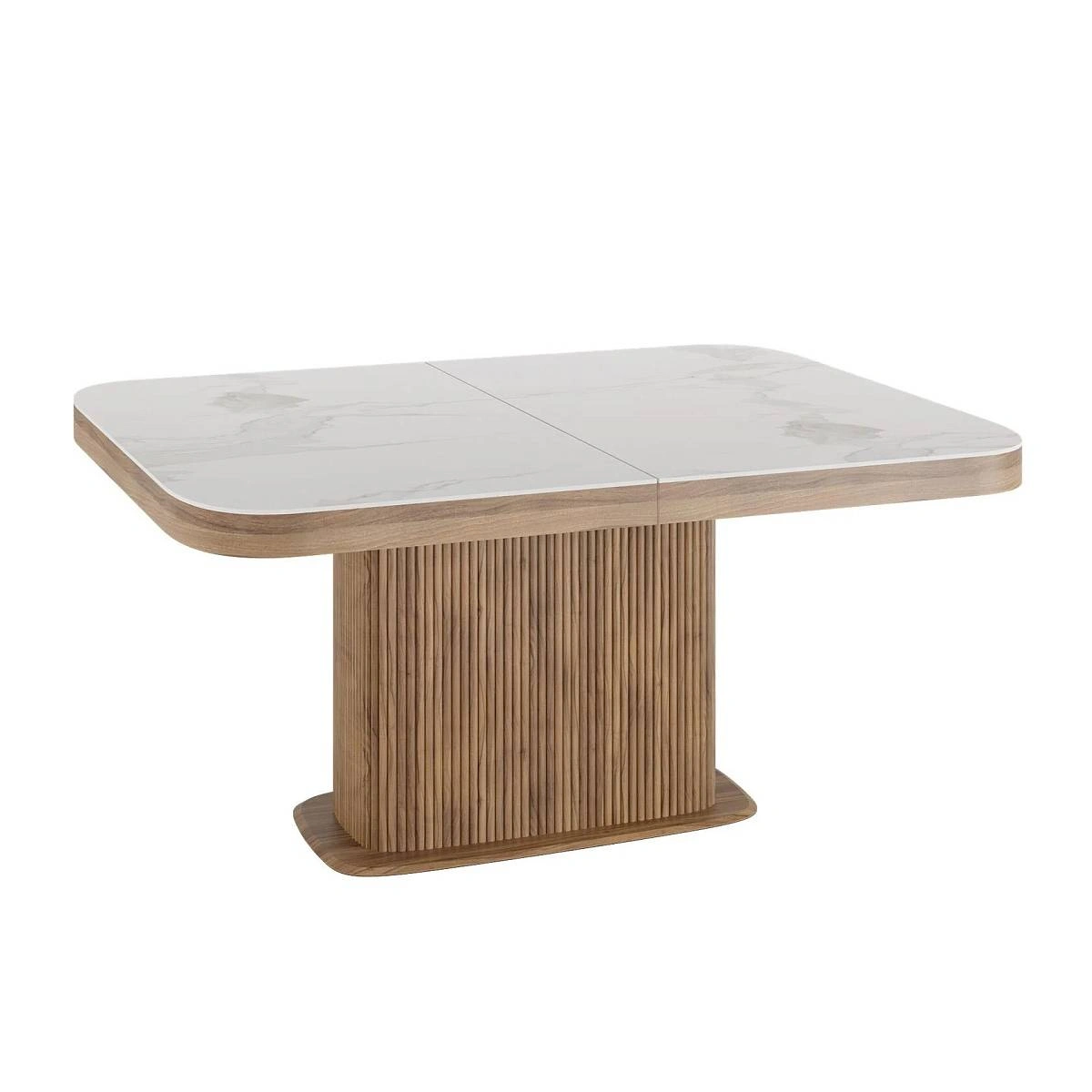 Стол прямоугольный раскладной Denver (160+40), керамика матовая, опора дерево фото