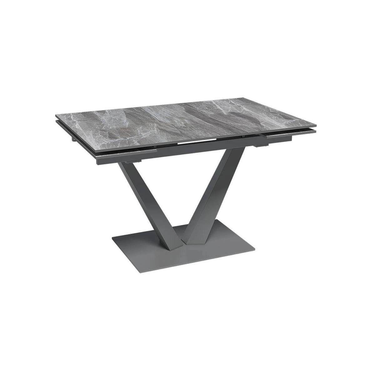 Стол раскладной Malibu (120+30+30), керамика глянцевая Italian Light Grey изображение Стол раскладной Malibu (120+30+30), керамика глянцевая Italian Light Grey фото