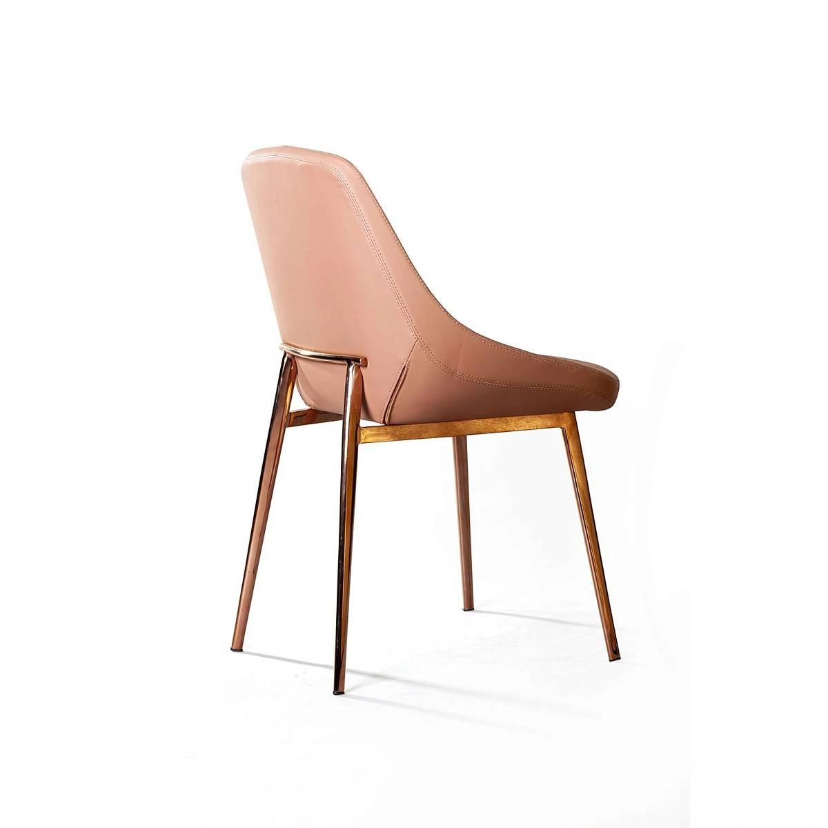Стул Oscar, экокожа soft touch капучино, декор розовое золото изображение Стул Oscar, экокожа soft touch капучино, декор розовое золото фото