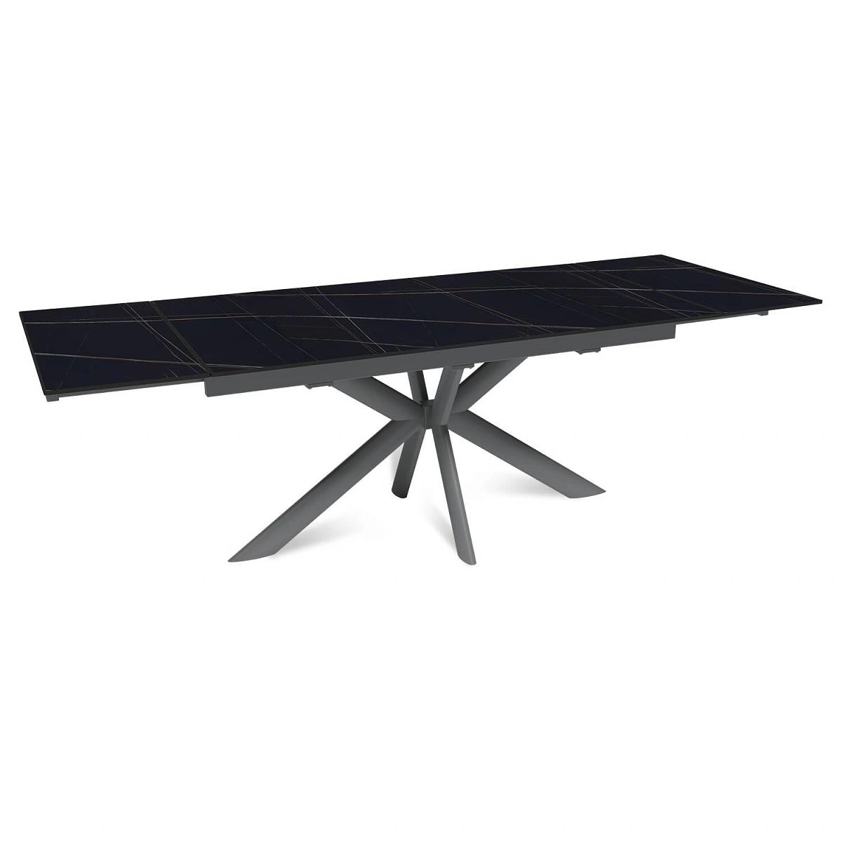 Стол раскладной Strong (160+40+40), керамика матовая Black Gold изображение Стол раскладной Strong (160+40+40), керамика матовая Black Gold фото