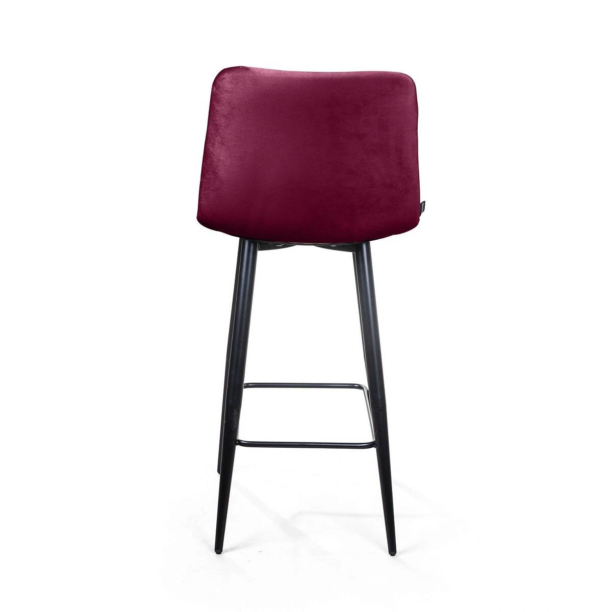Стул полубарный UNO, бархат красный 16 / чёрный конус изображение Стул полубарный UNO, бархат красный 16 / чёрный конус фото