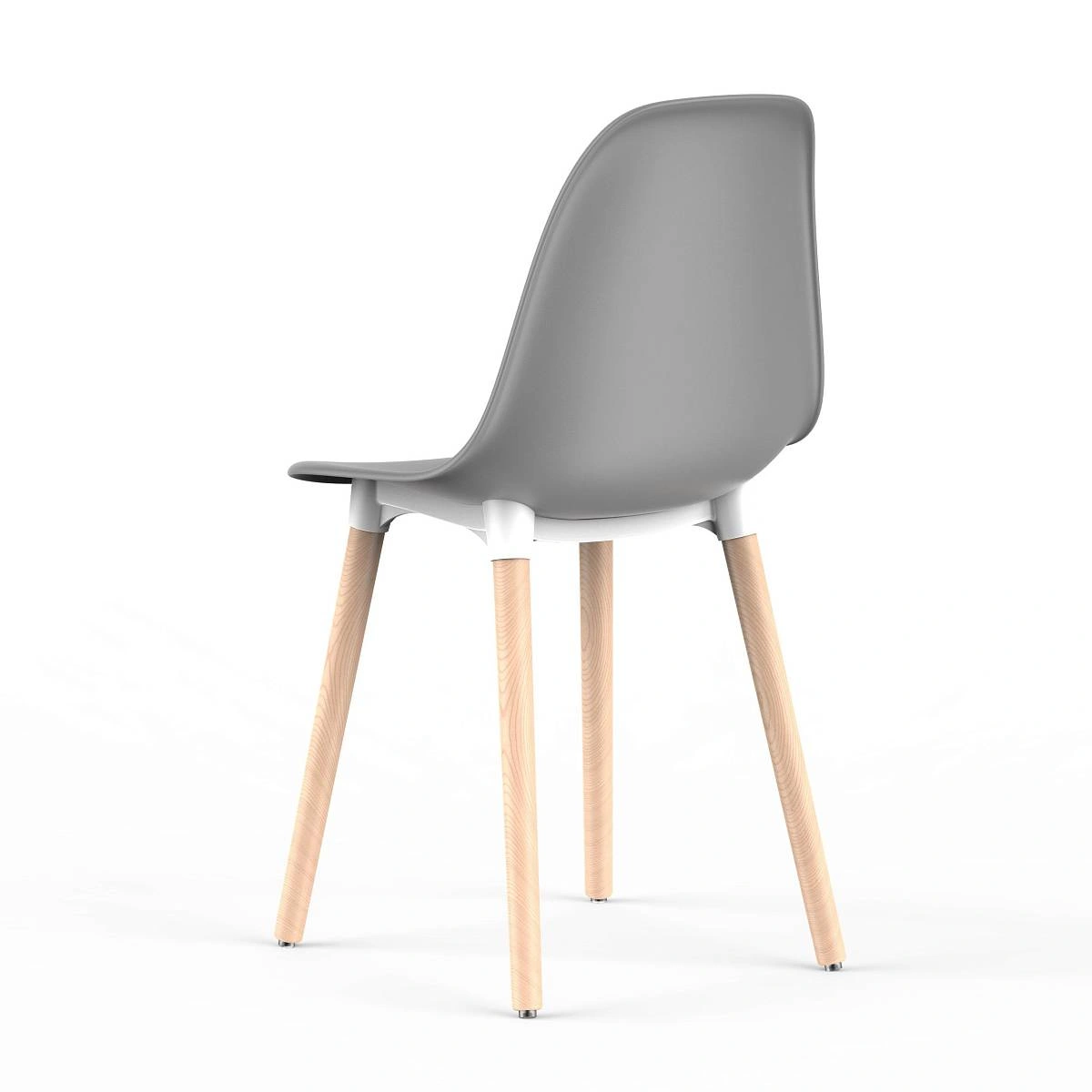 Стул Eames, (комплект 4 шт), пластик серый / опоры дерево фото