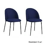 Стул Nord, комплект (2 шт), бархат синий 81 / опора черная