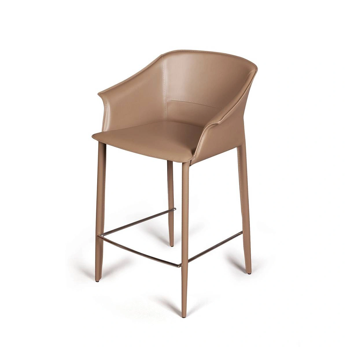 Стул полубарный GIO, кожа хаки-тауп изображение Стул полубарный GIO, кожа хаки-тауп фото