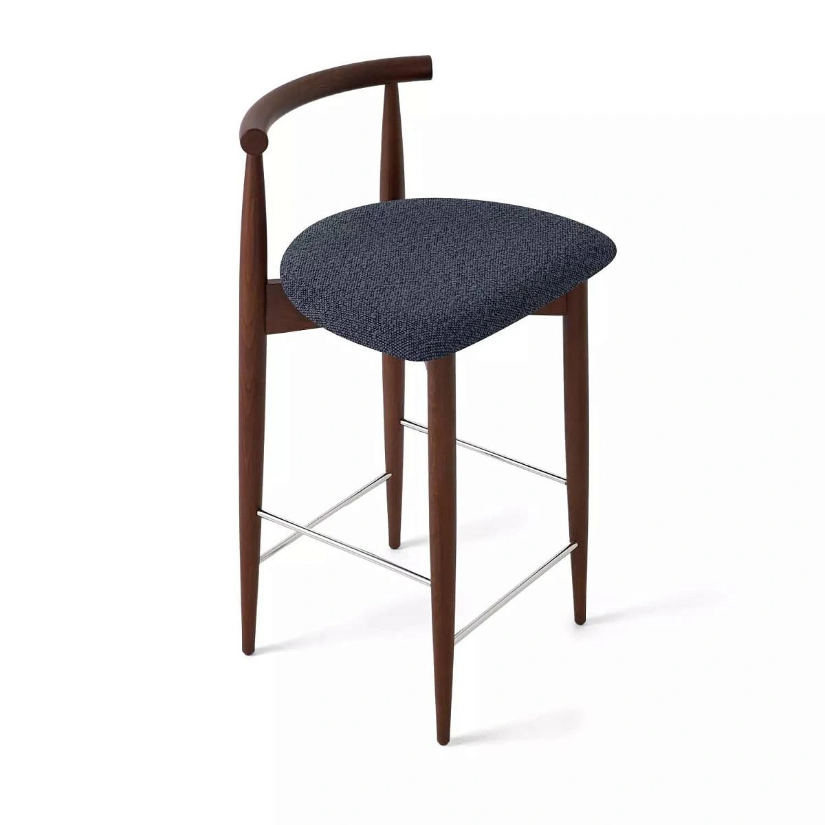 Стул полубарный Diana, бук натуральный (тонированный коричневым лаком), темно-серый фото