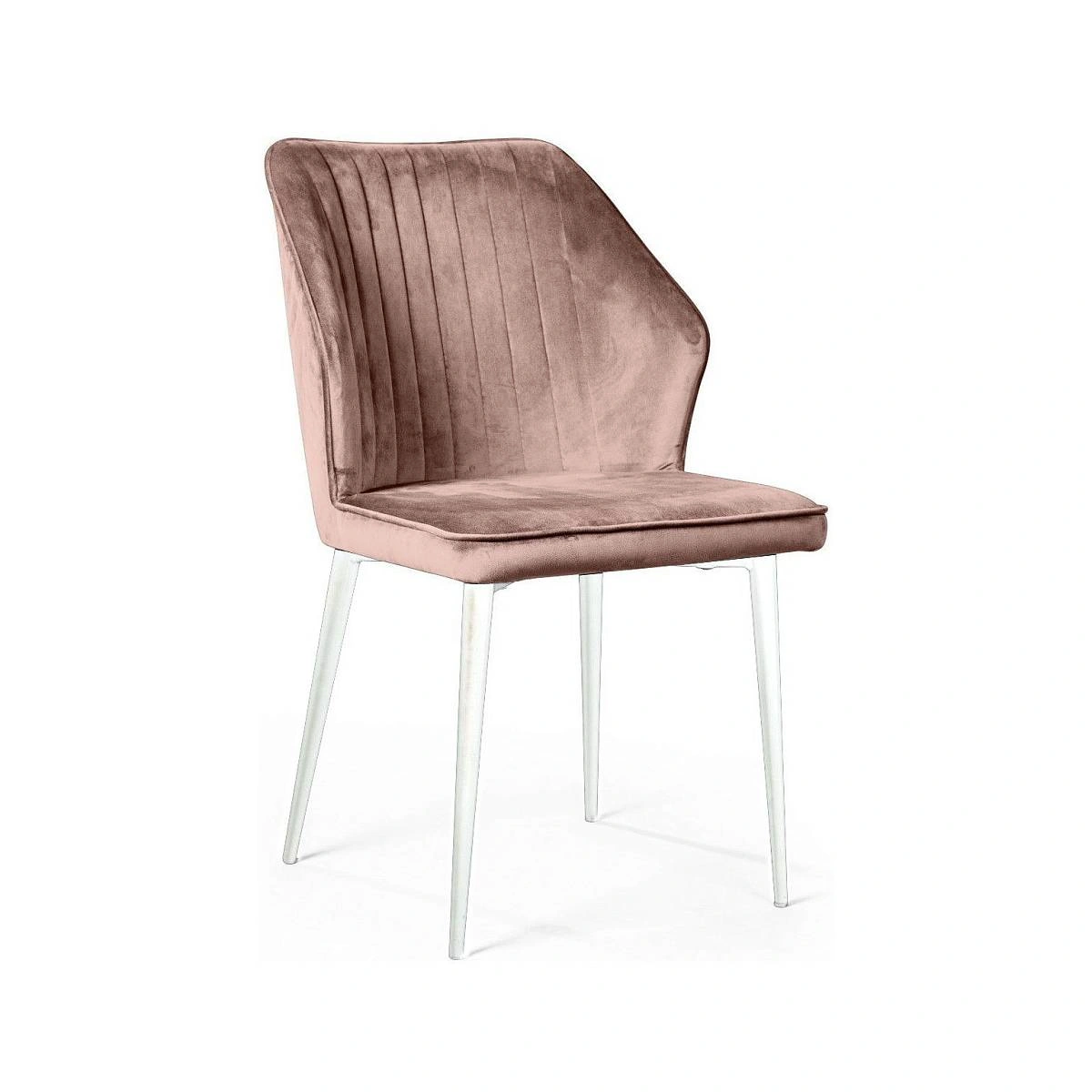 Стул Berg, бархат бежевый 5 / белый конус изображение Стул Berg, бархат бежевый 5 / белый конус фото