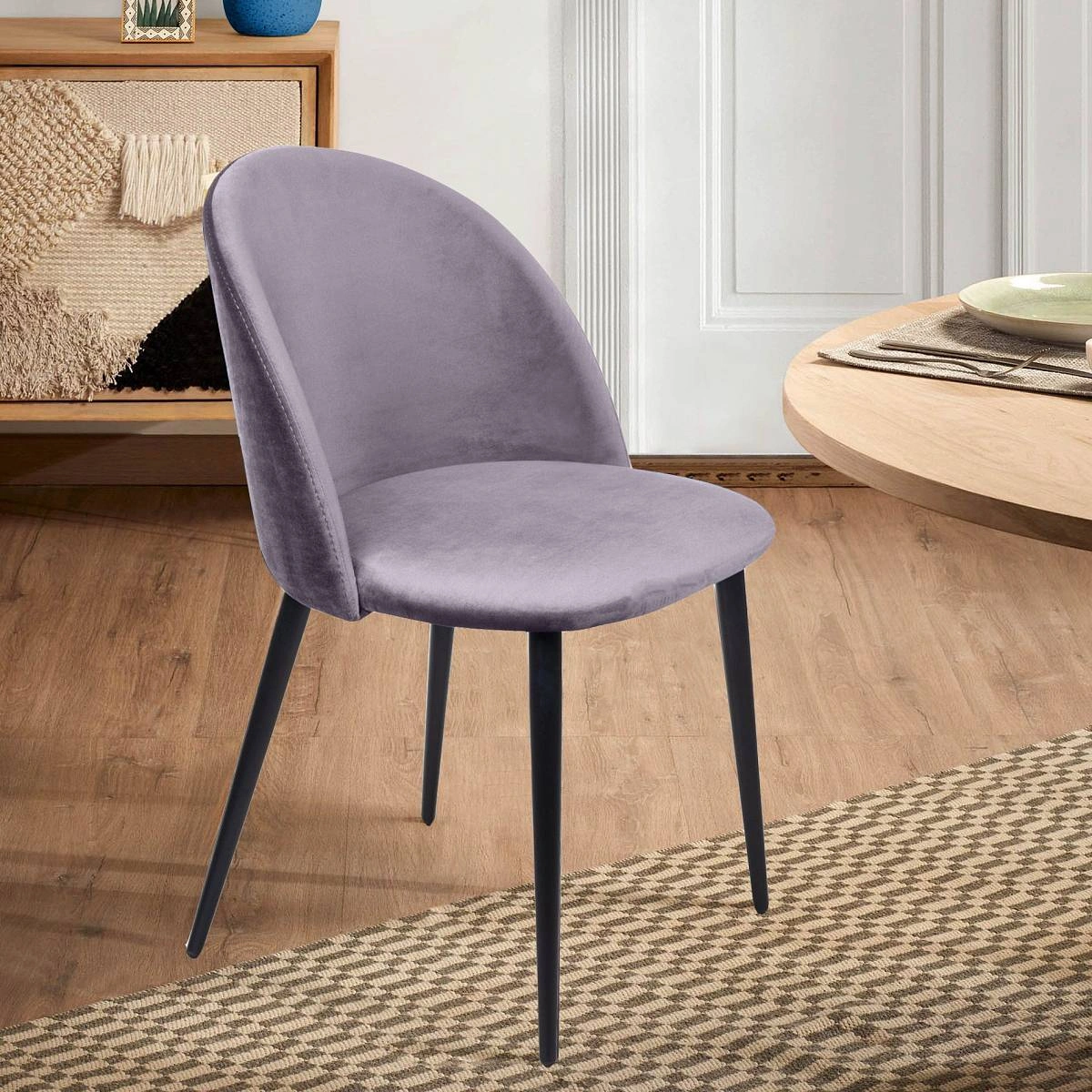 Стул Thomas, бархат светло-серый 26 изображение Стул Thomas, бархат светло-серый 26 фото