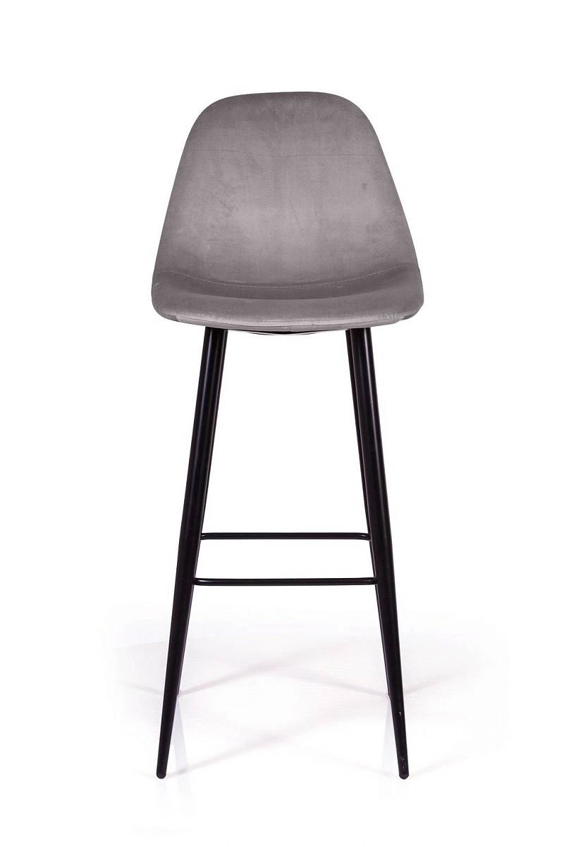 Стул барный TED, бархат серый 27 /опора конус изображение Стул барный TED, бархат серый 27 /опора конус фото