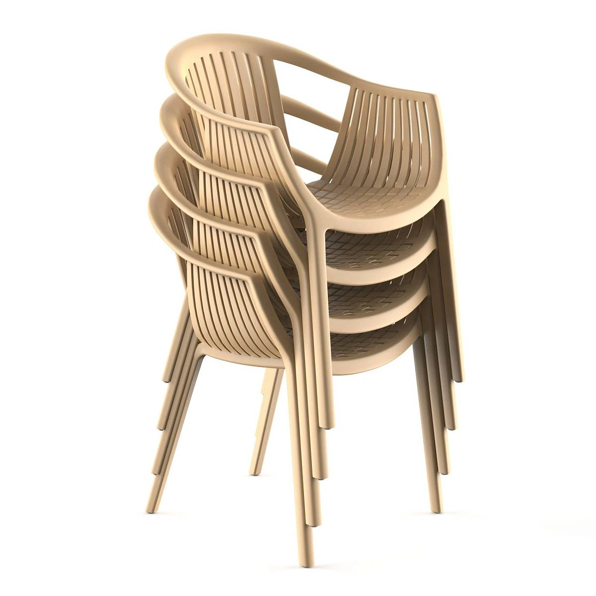 Стул с подлокотниками EPOS, (комплект 4 шт), пластик бежевый изображение Стул с подлокотниками EPOS, (комплект 4 шт), пластик бежевый фото