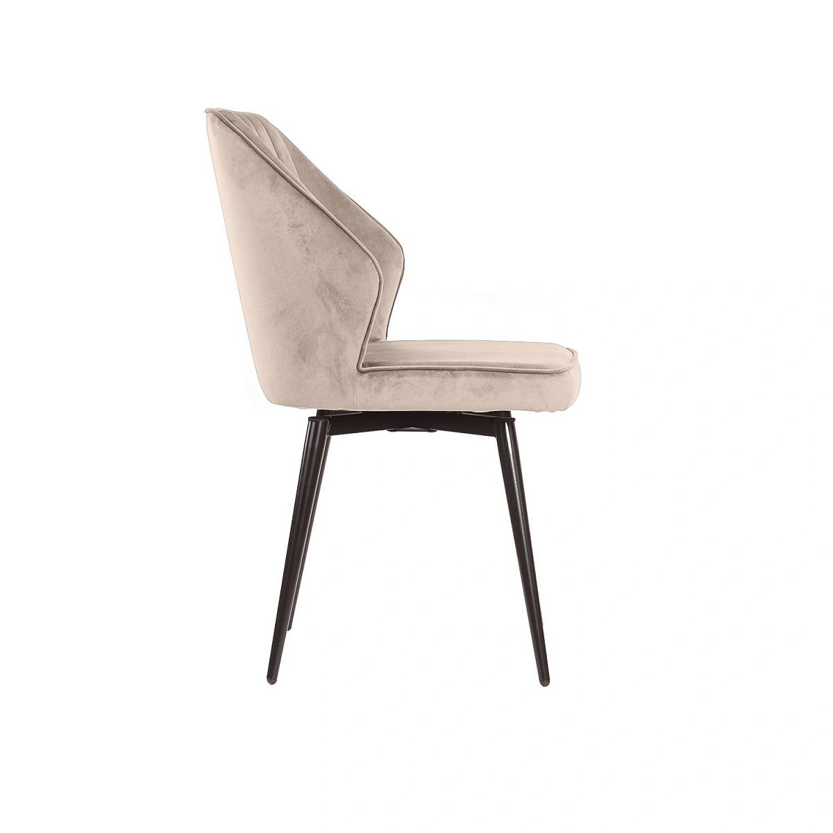 Стул Berg поворотный 360 градусов, комплект (2 шт), бархат пепельно-бежевый 25/ черный конус изображение Стул Berg поворотный 360 градусов, комплект (2 шт), бархат пепельно-бежевый 25/ черный конус фото