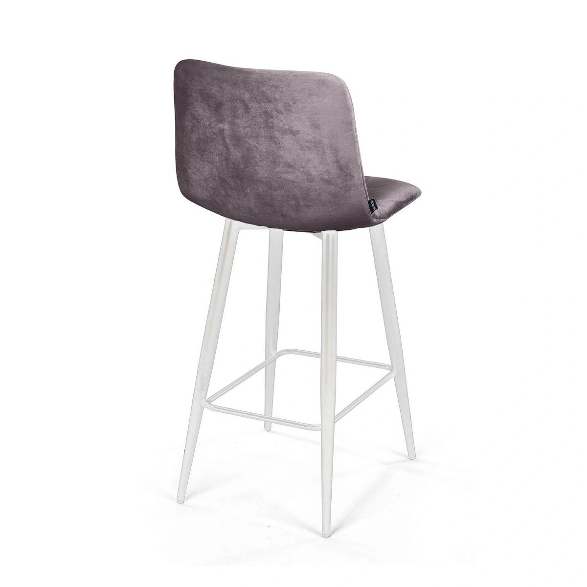 Стул полубарный UNO, бархат светло-серый 26/ белый конус изображение Стул полубарный UNO, бархат светло-серый 26/ белый конус фото