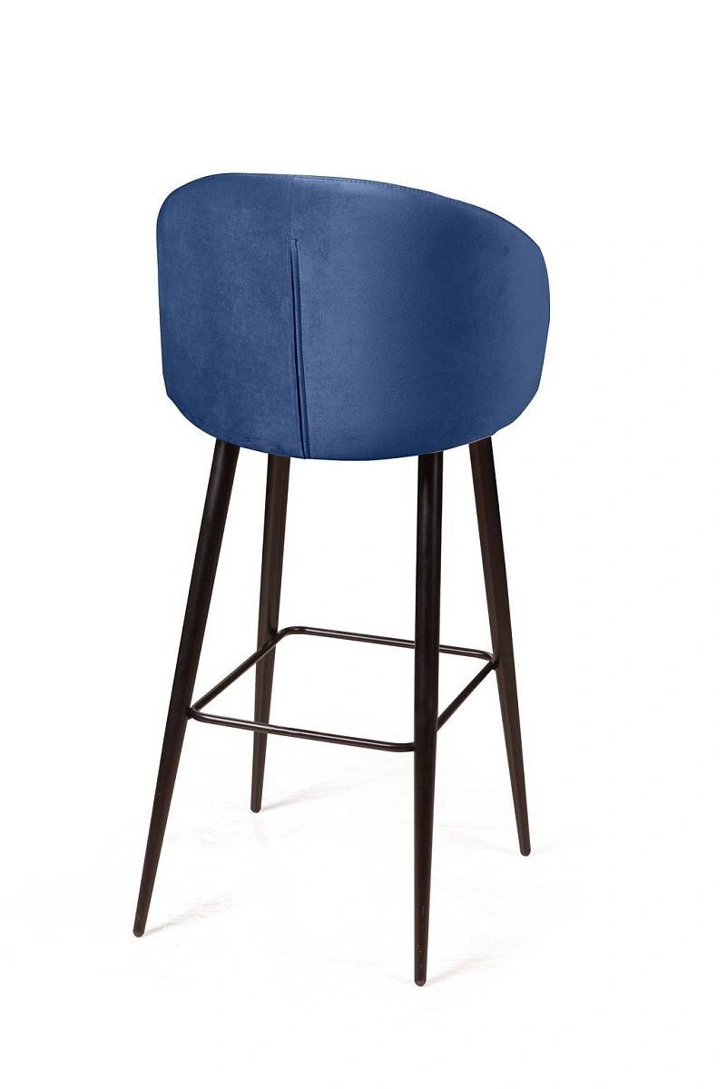 Стул полубарный Mont Blanc, бархат синий 29 / черный конус изображение Стул полубарный Mont Blanc, бархат синий 29 / черный конус фото