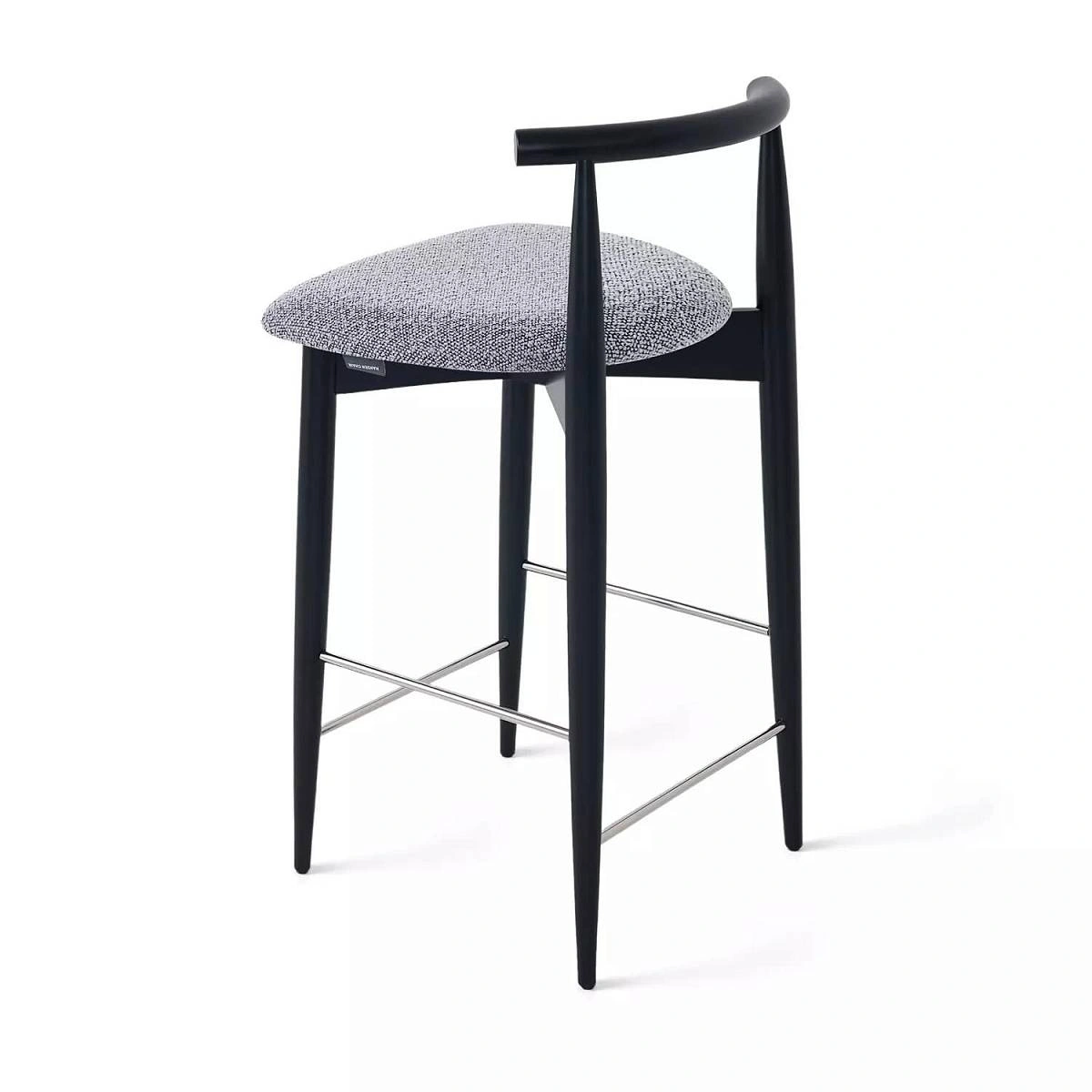 Стул полубарный Diana, бук натуральный (черная морилка), серый изображение Стул полубарный Diana, бук натуральный (черная морилка), серый фото