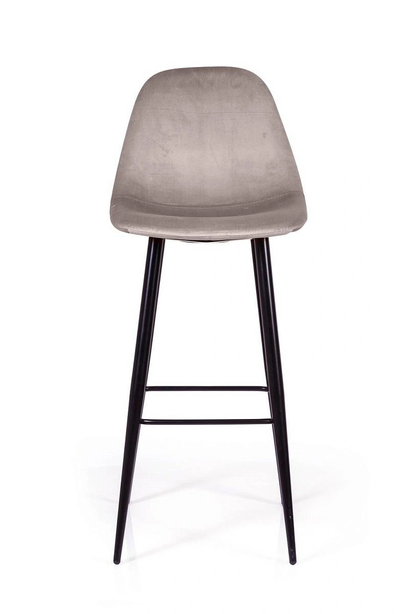 Стул барный TED, бархат пепельно-бежевый 25 /опора конус фото