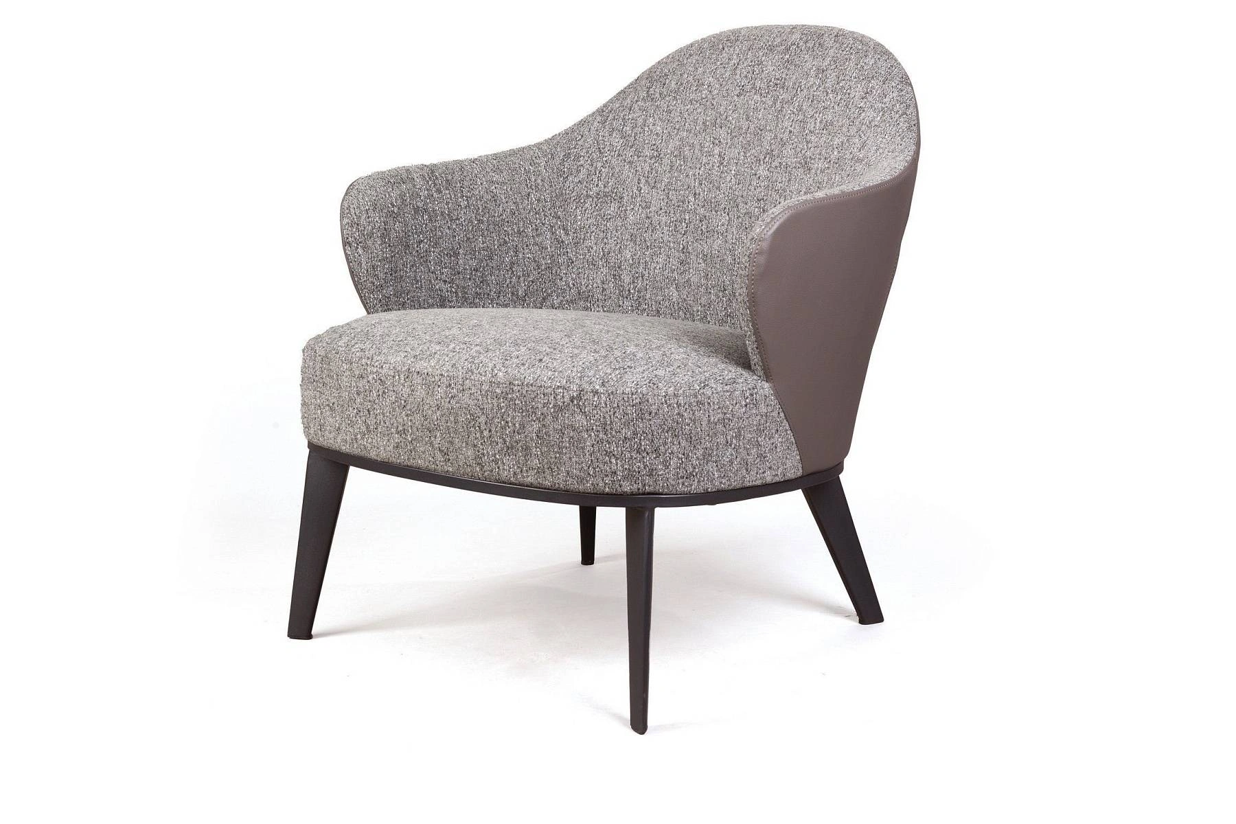 Лаунж кресло Leslie рогожка комби серый изображение Лаунж кресло Leslie рогожка комби серый фото