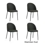 Стул Nord, комплект (4 шт), бархат антрацит 14 / опора черная