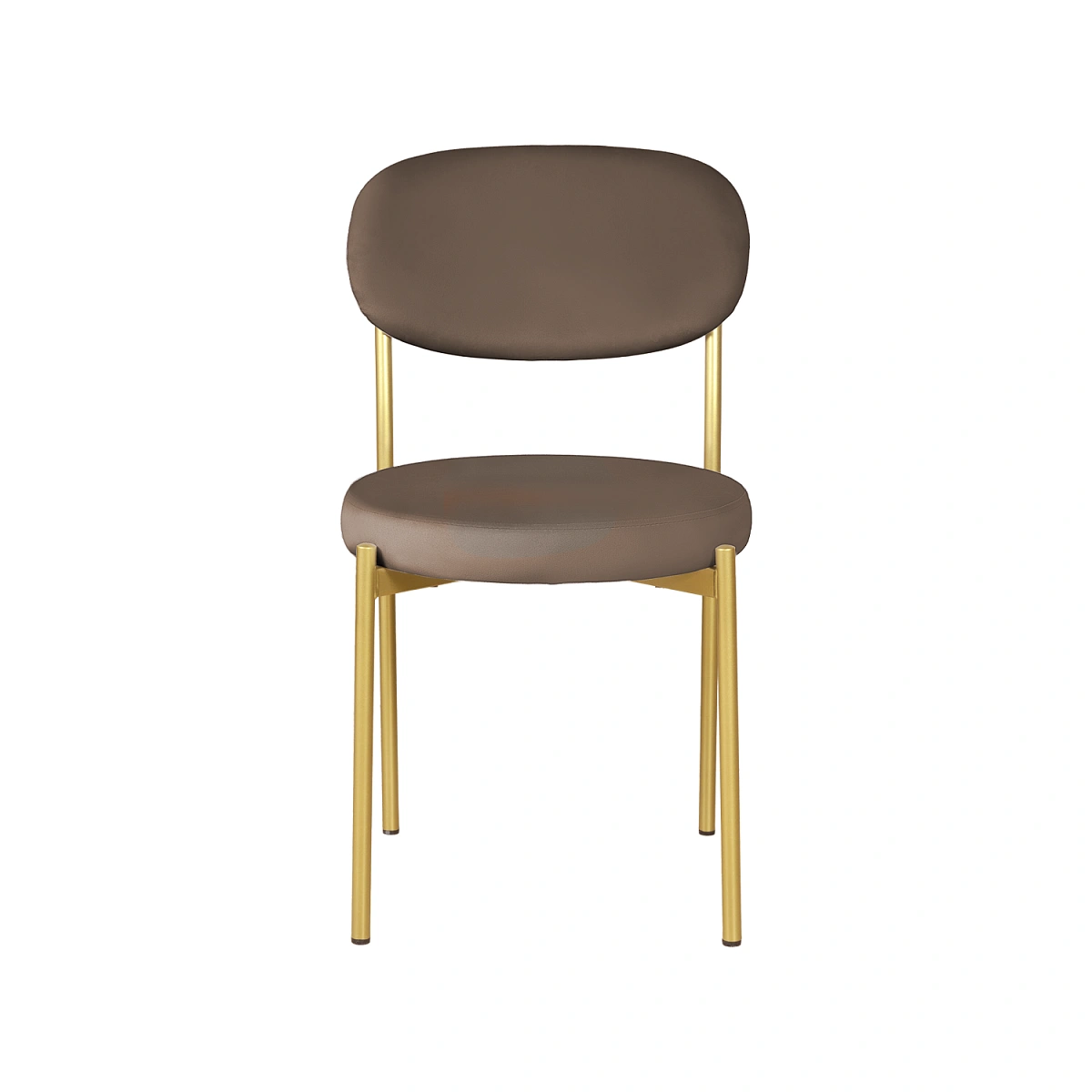 Стул Мейсон, комплект (2 шт), велюр Frost chocolate / опоры золото фото