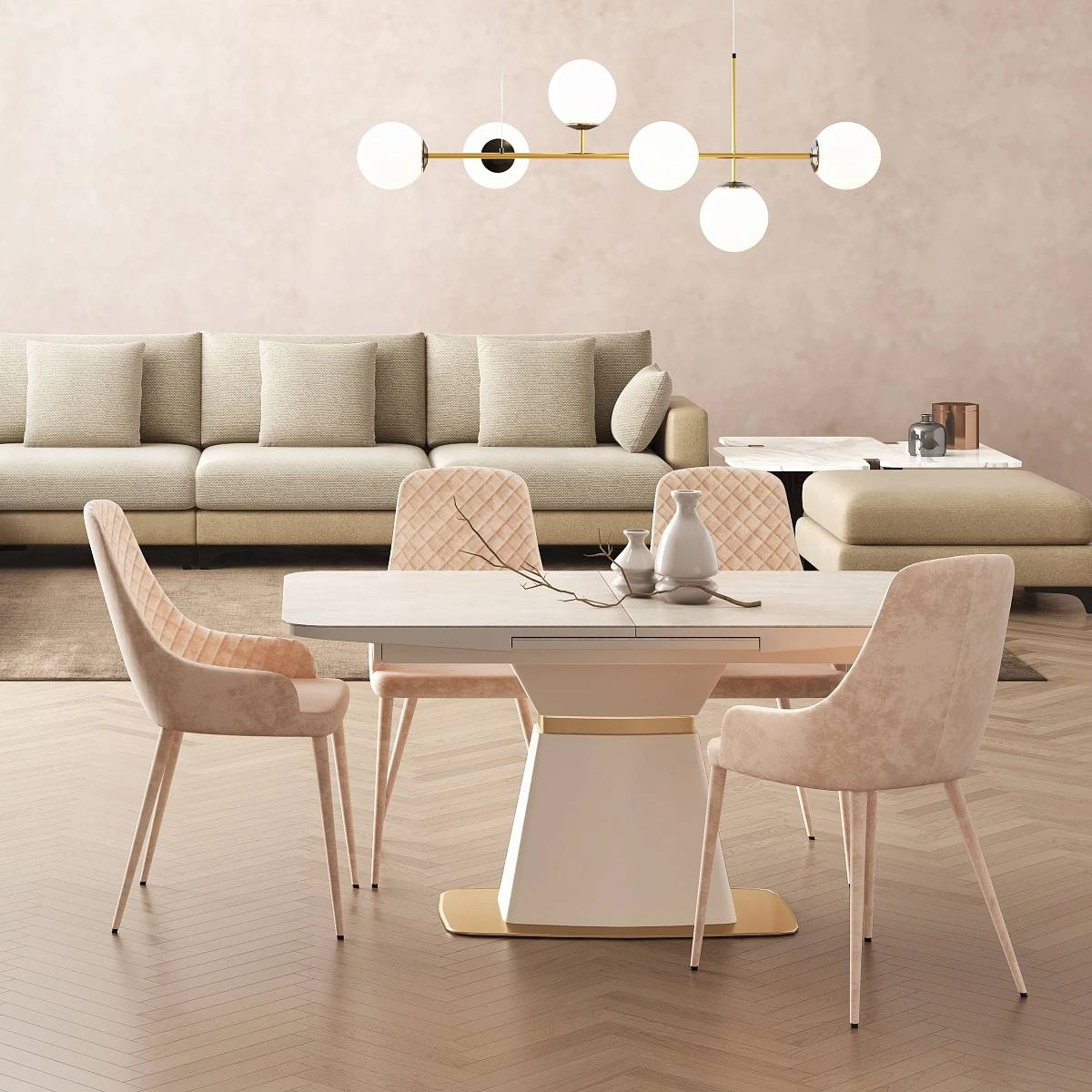 Стул Douglas, бархат бежевый изображение Стул Douglas, бархат бежевый фото