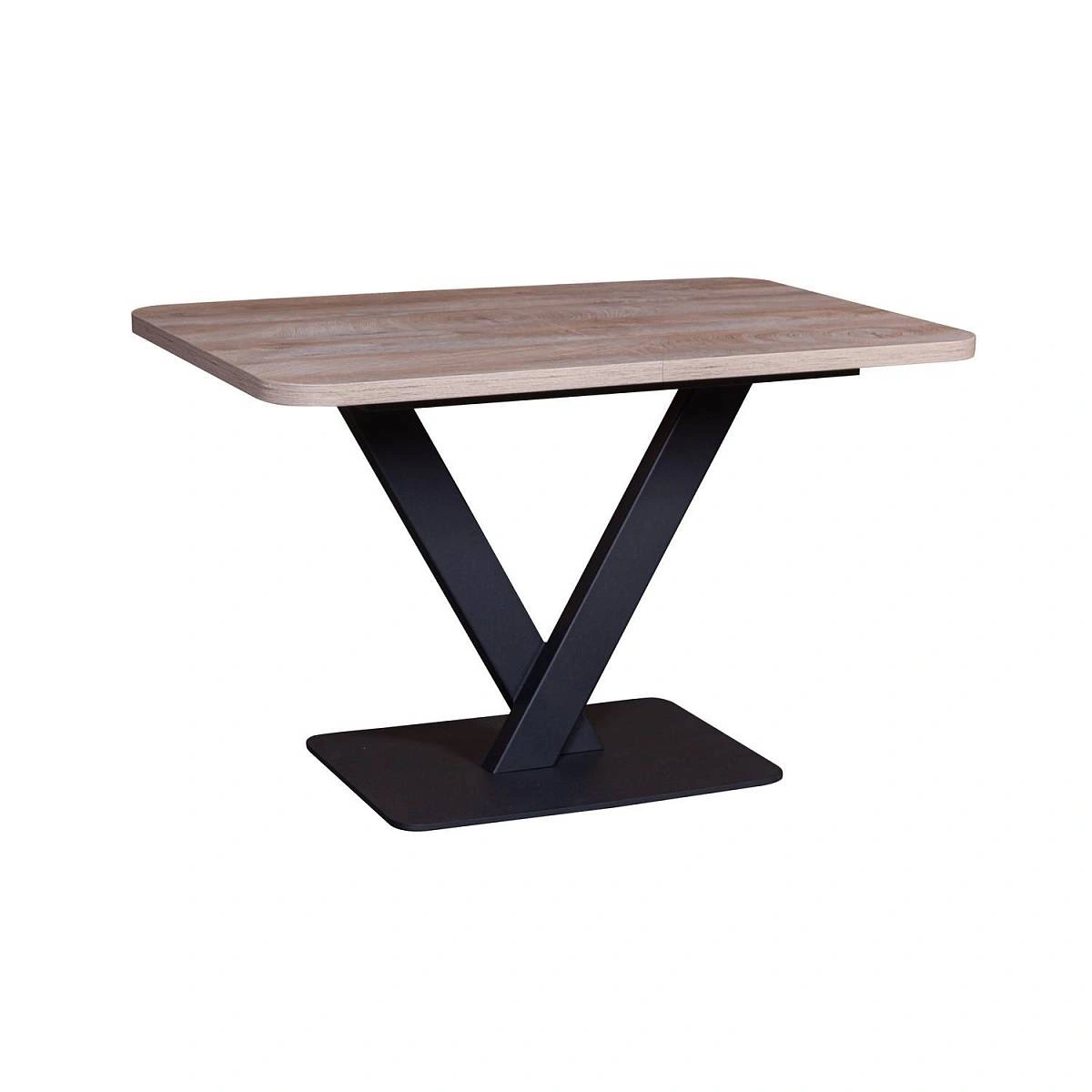 Стол Chester раздвижной  (120+40) дуб эндгрейн, опоры черные фото