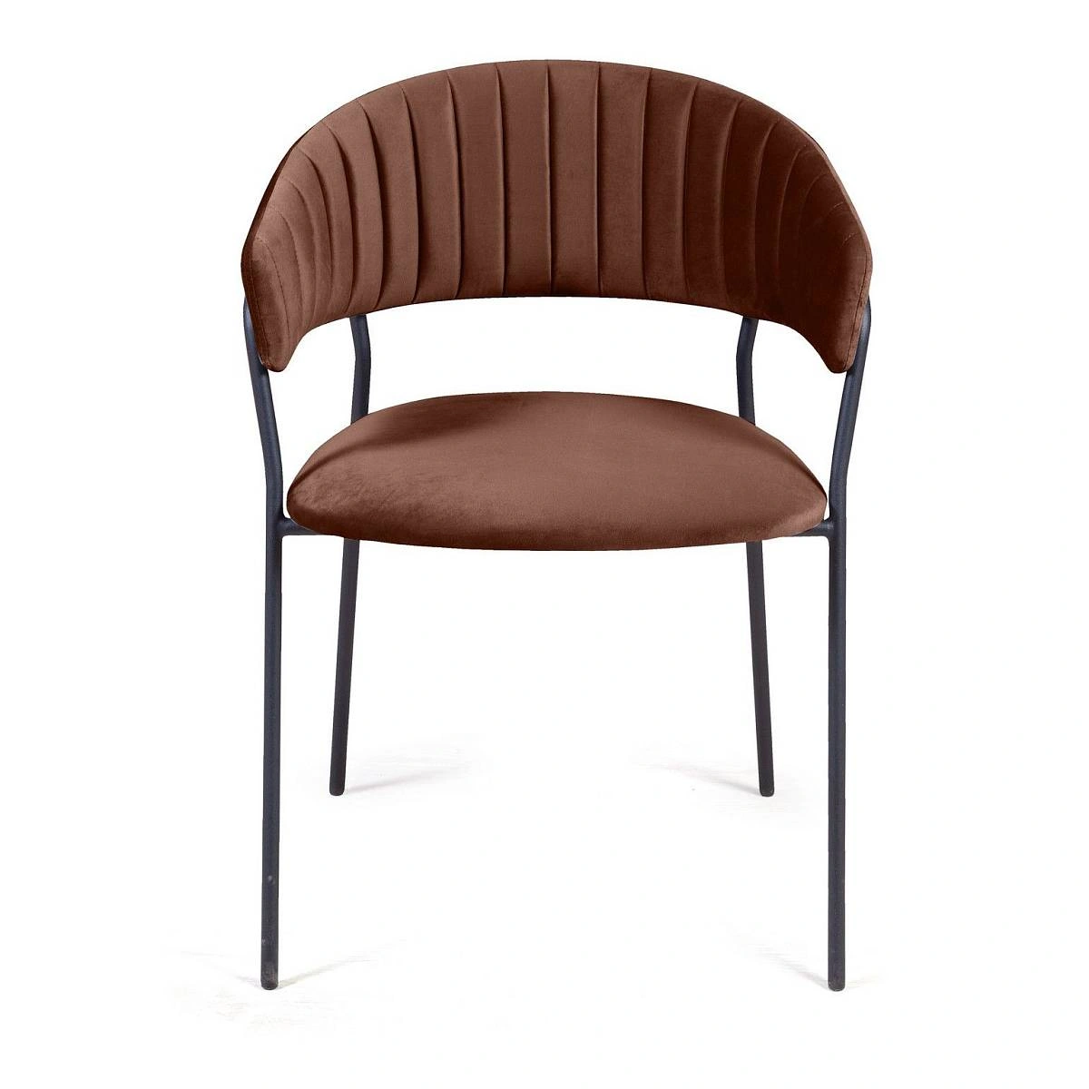 Стул Kelly с подлокотниками, бархат коричневый 12 фото