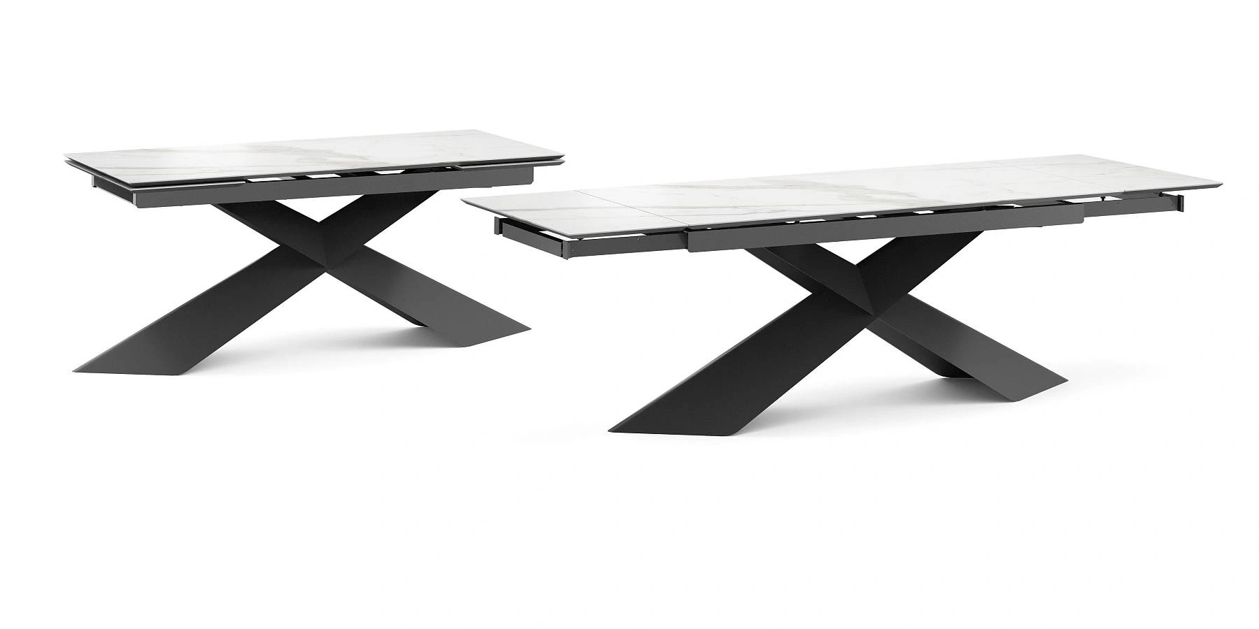 Стол раскладной Tyler (180+40+40), керамика матовая, светлый изображение Стол раскладной Tyler (180+40+40), керамика матовая, светлый фото