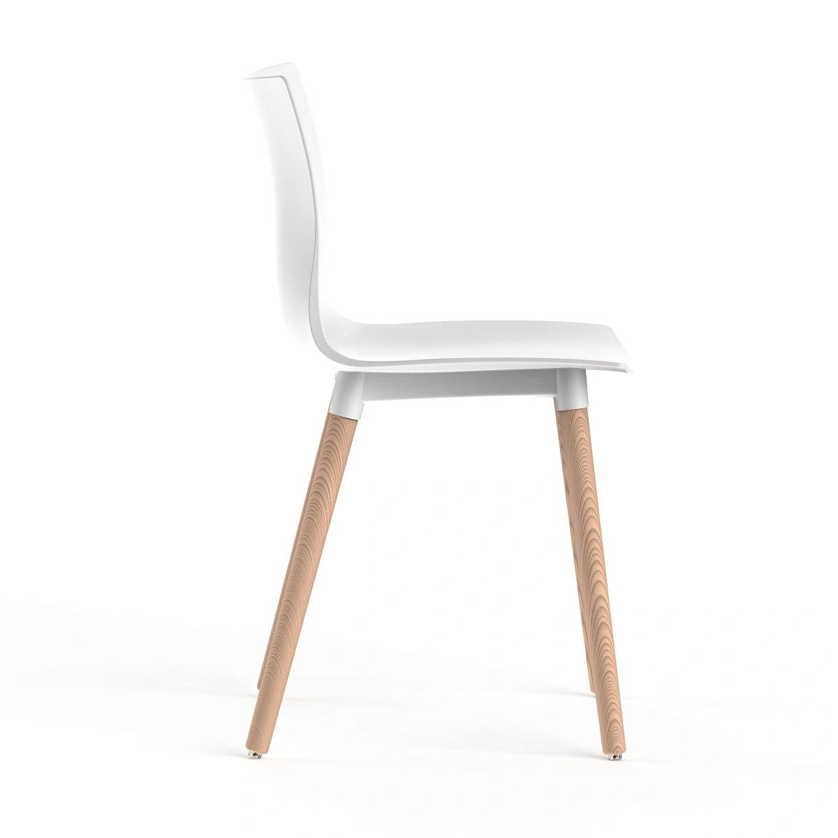 Стул Bras, (комплект 2 шт), пластик белый / опоры дерево фото