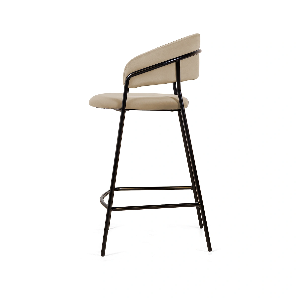 Стул полубарный Kelly, бархат бежевый 5 фото