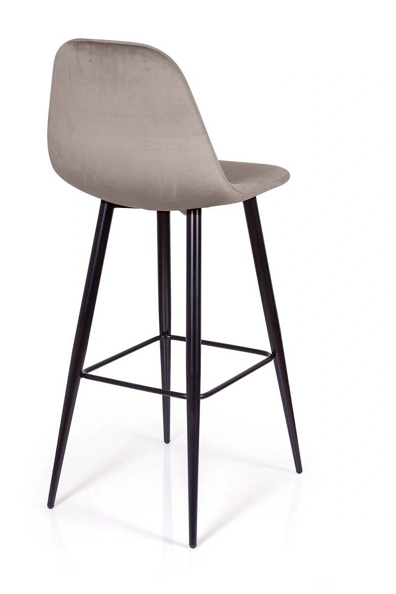 Стул барный TED, бархат пепельно-бежевый 25 /опора конус фото