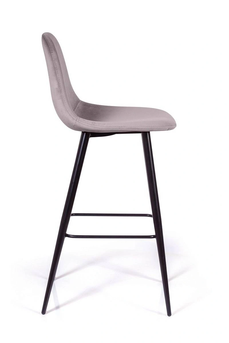 Стул барный TED, бархат светло-серый 26 /опора конус фото