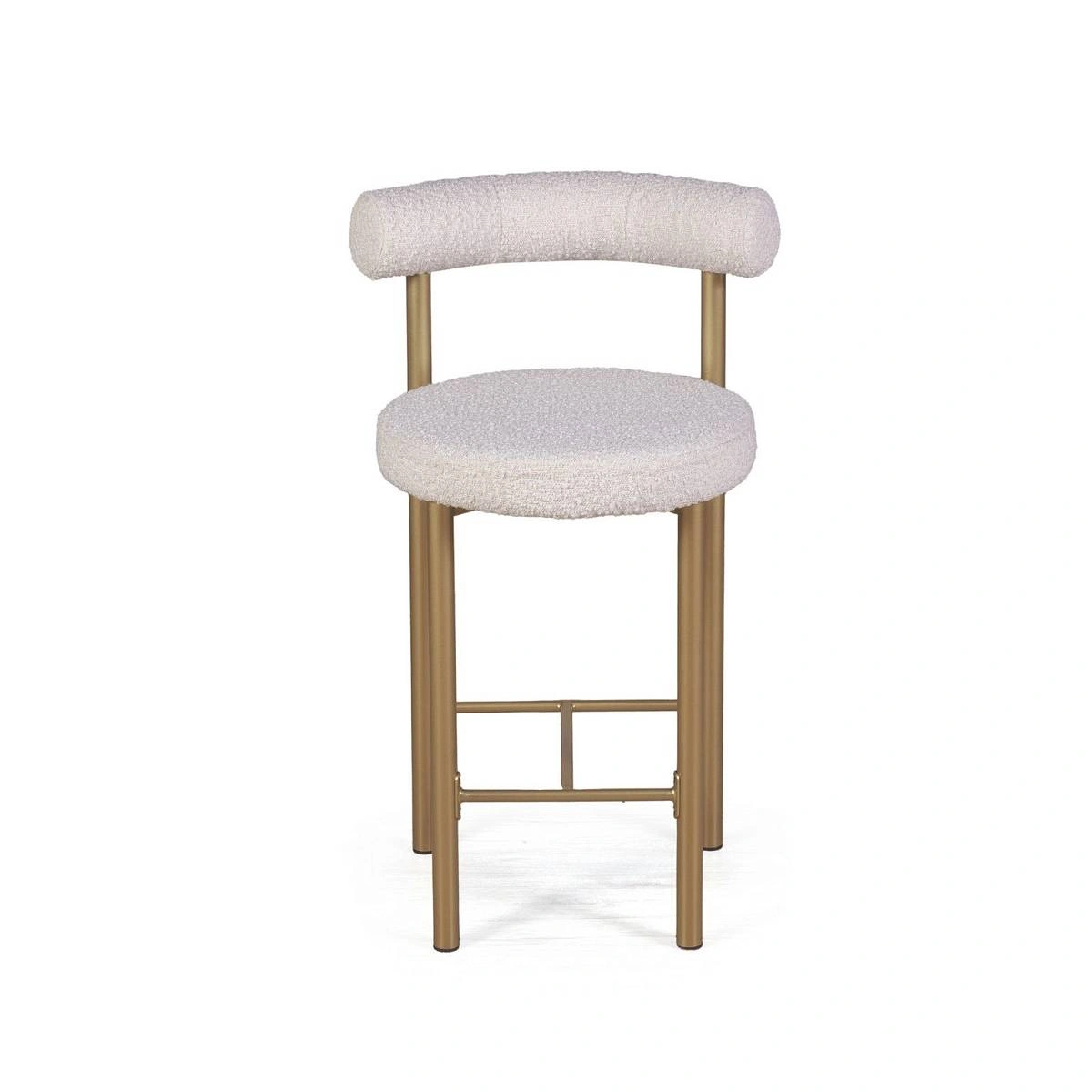 Стул полубарный Biggi, букле Turin ivory / опоры золото фото