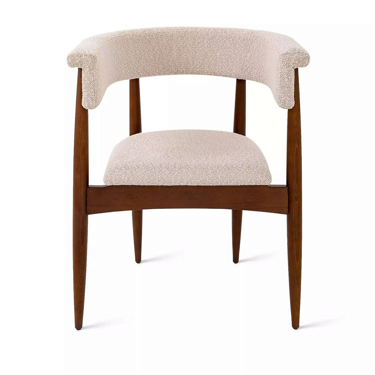 Полукресло Ludvig, бук натуральный, лак коричневый, ткань, серый изображение Полукресло Ludvig, бук натуральный, лак коричневый, ткань, серый фото