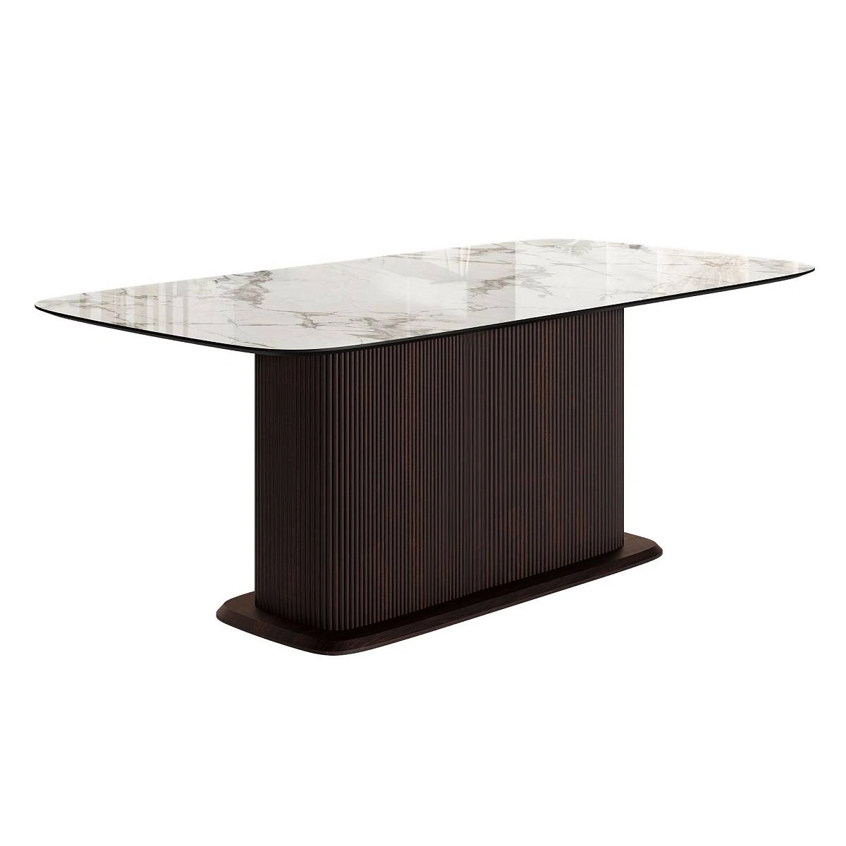 Стол прямоугольный Denver 230, керамика глянцевая, опора дерево изображение Стол прямоугольный Denver 230, керамика глянцевая, опора дерево фото