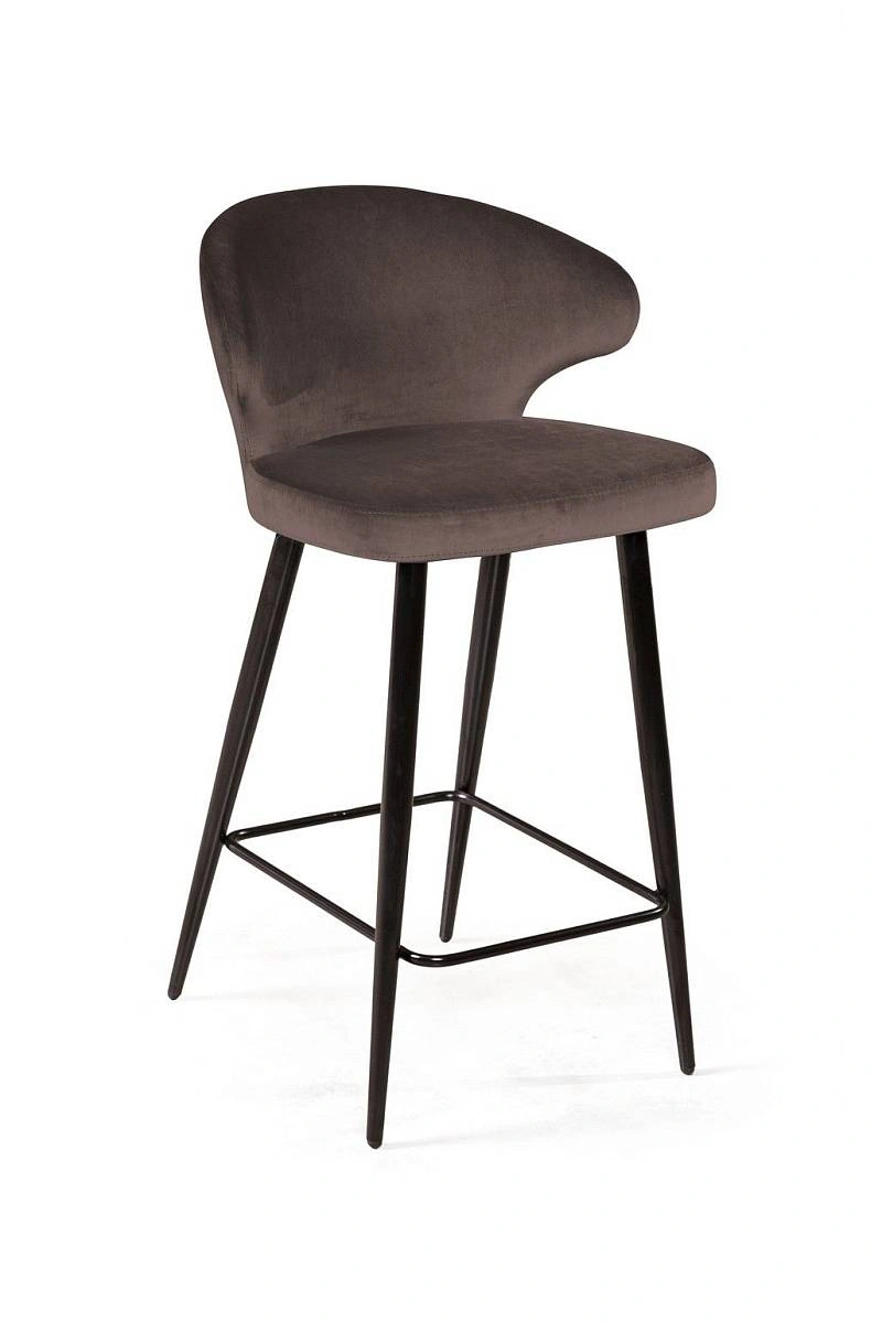 Стул полубарный Richard, бархат коричневый 12 фото