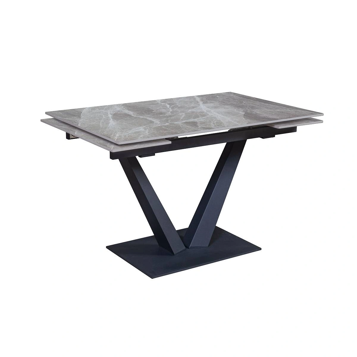 Стол раскладной Malibu (120+30+30), керамика глянцевая Italian Light Grey изображение Стол раскладной Malibu (120+30+30), керамика глянцевая Italian Light Grey фото