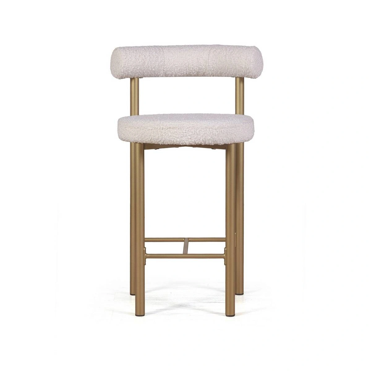 Стул полубарный Biggi, букле Turin ivory / опоры золото фото