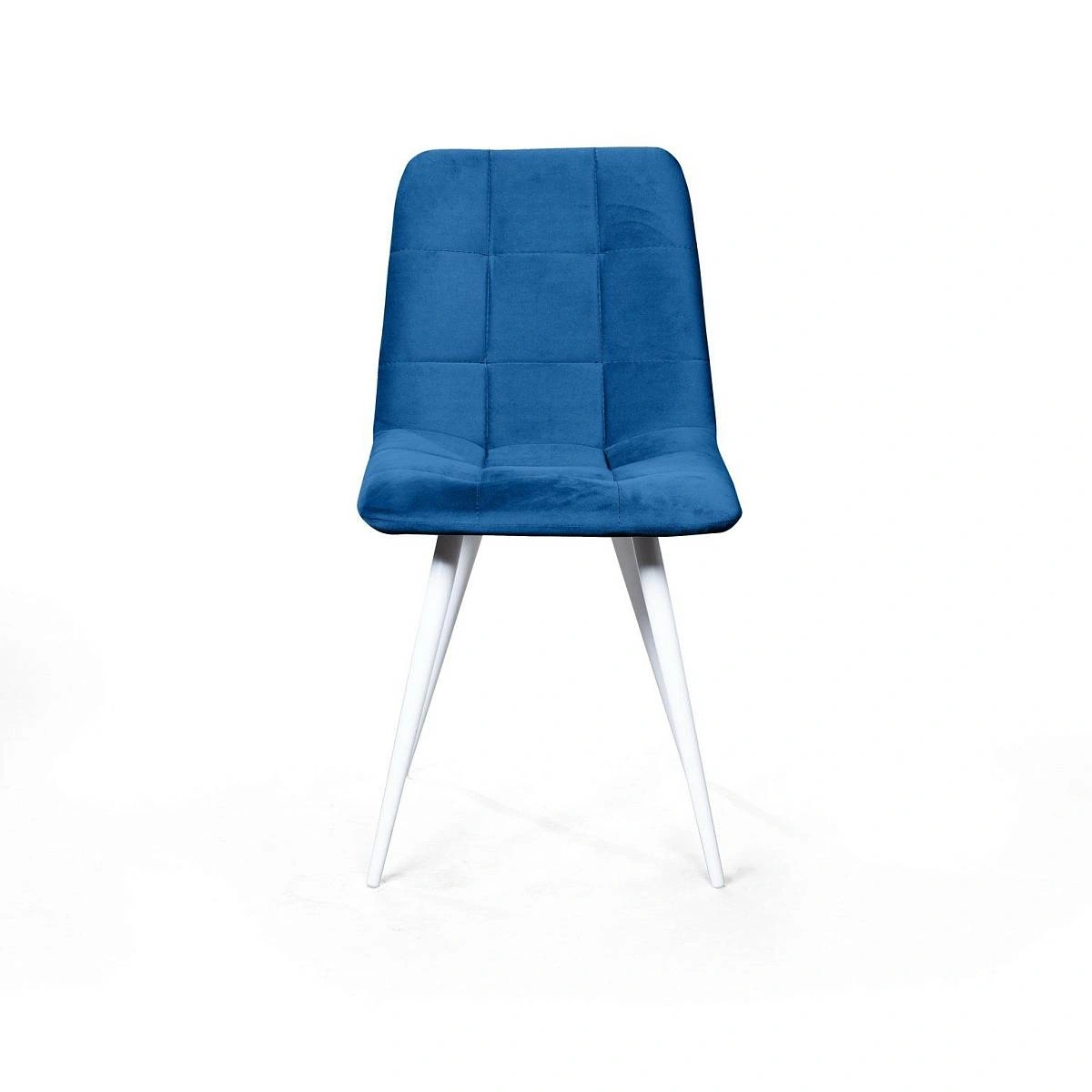 Стул UNO, бархат синий 29 / белый конус изображение Стул UNO, бархат синий 29 / белый конус фото