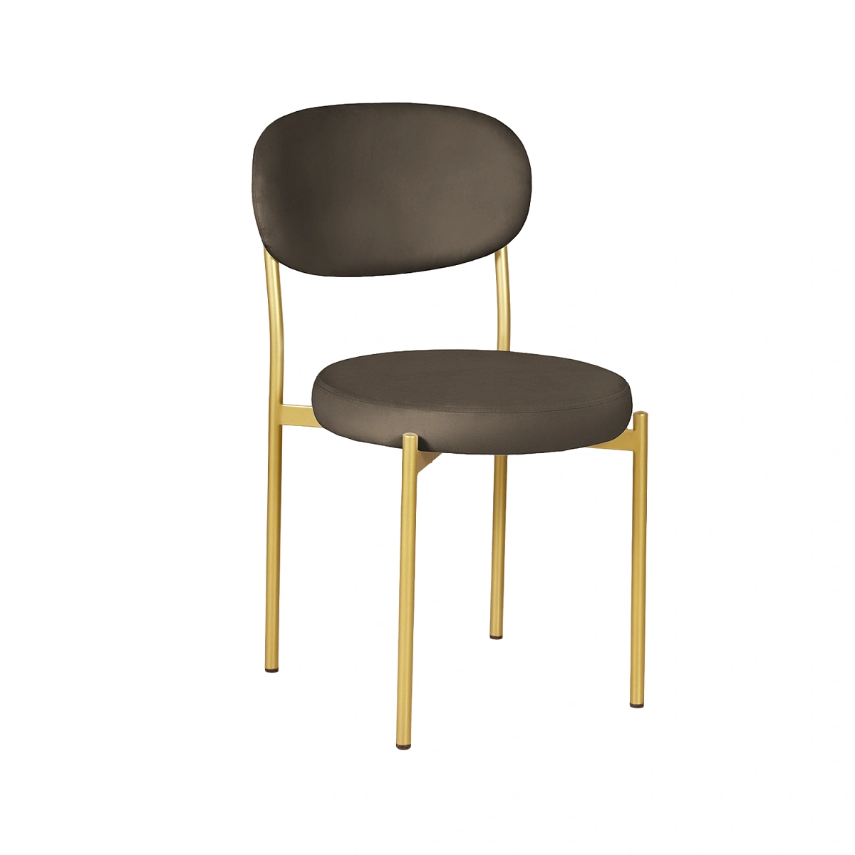 Стул Мейсон, комплект (2 шт), бархат коричневый 23 / опоры золото фото