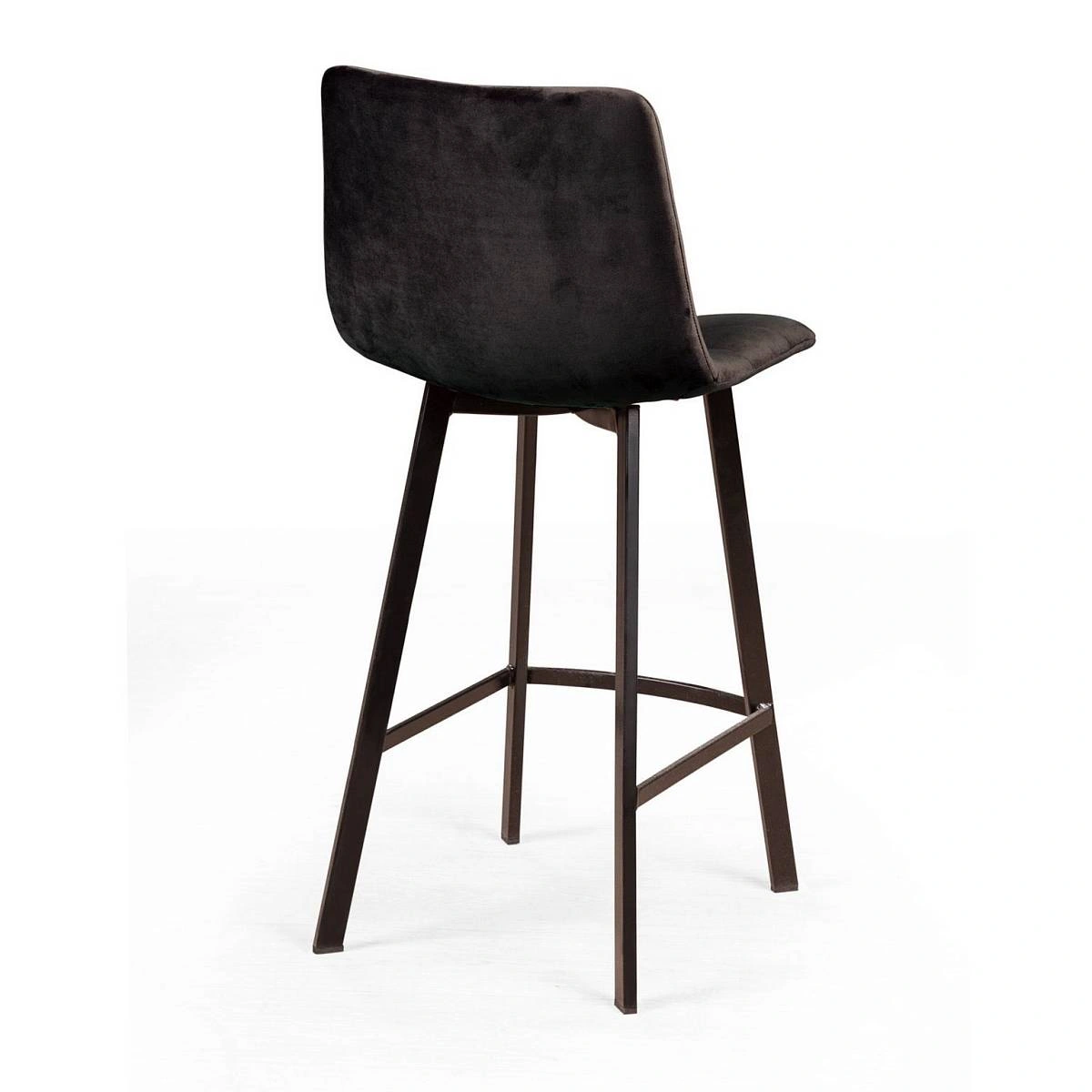 Стул полубарный UNO, бархат антрацит 14 / чёрный профиль изображение Стул полубарный UNO, бархат антрацит 14 / чёрный профиль фото